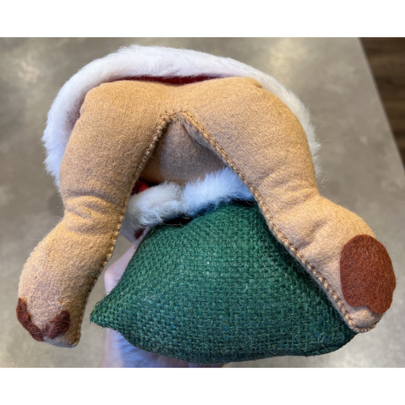 Vintage Annalee Doll Santa Bear Burlap Bag Jolly Christmas - Picture 7 of 12